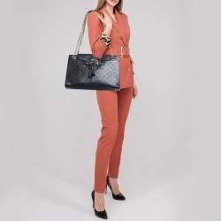 Pre Owned Gucci Black Guccissima Leather Large Emily Chain Shoulder Bag