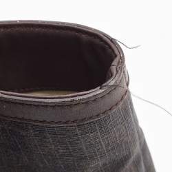 Pre Owned Gucci Dark Brown GG Supreme Canvas and Leather Medium Nice Tote