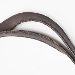 Pre Owned Gucci Dark Brown GG Supreme Canvas and Leather Medium Nice Tote