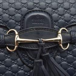 Gucci Navy Blue MIcroguccissima Leather Mini Emily Chain Shoulder Bag