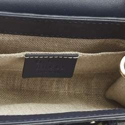 Gucci Navy Blue MIcroguccissima Leather Mini Emily Chain Shoulder Bag
