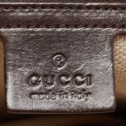 Pre Owned Gucci Beige/Brown GG Canvas and Alligator Medium Secret Hobo