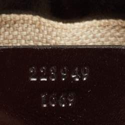 Pre Owned Gucci Beige/Brown GG Canvas and Alligator Medium Secret Hobo
