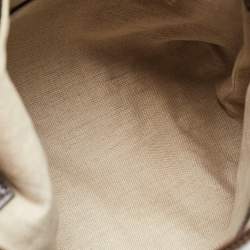 Pre Owned Gucci Beige/Brown GG Canvas and Alligator Medium Secret Hobo
