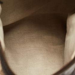 Pre Owned Gucci Beige/Brown GG Canvas and Alligator Medium Secret Hobo