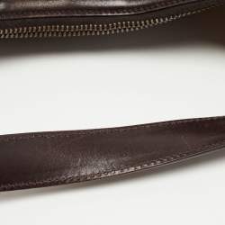 Pre Owned Gucci Beige/Brown GG Canvas and Alligator Medium Secret Hobo