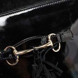 Pre Owned Gucci Black Patent Leather Large Emily Chain Shoulder Bag