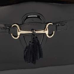 Pre Owned Gucci Black Patent Leather Large Emily Chain Shoulder Bag