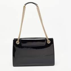 Pre Owned Gucci Black Patent Leather Large Emily Chain Shoulder Bag