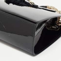 Pre Owned Gucci Black Patent Leather Large Emily Chain Shoulder Bag