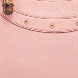 Gucci Light Pink Leather Anita Bamboo Hobo
