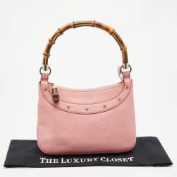 Gucci Light Pink Leather Anita Bamboo Hobo
