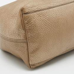 Pre Owned Gucci Metallic Gold Leather Medium Soho Chain Shoulder Bag