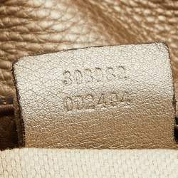 Pre Owned Gucci Metallic Gold Leather Medium Soho Chain Shoulder Bag