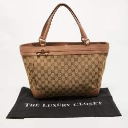 Pre Owned Gucci Beige GG Canvas Mayfair Bow Tote