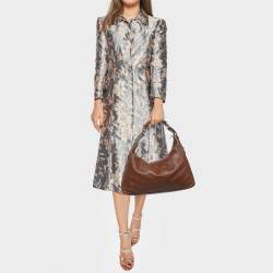 Pre Owned Gucci Brown Leather Medium Horsebit Handle Hobo 