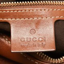 Pre Owned Gucci Brown Leather Medium Horsebit Handle Hobo 