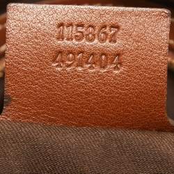 Pre Owned Gucci Brown Leather Medium Horsebit Handle Hobo 