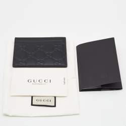 Gucci Black Guccissima Leather Card Holder 