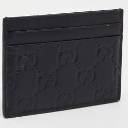 Gucci Black Guccissima Leather Card Holder 