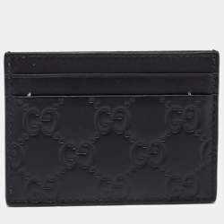 Gucci Black Guccissima Leather Card Holder 