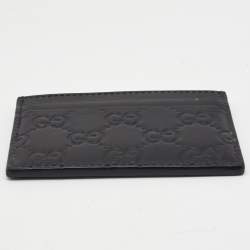 Gucci Black Guccissima Leather Card Holder 