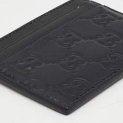 Gucci Black Guccissima Leather Card Holder 