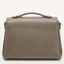 Gucci Grey Leather Medium Interlocking G Top Handle Bag