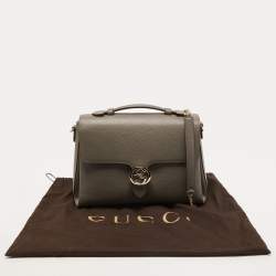 Gucci Grey Leather Medium Interlocking G Top Handle Bag