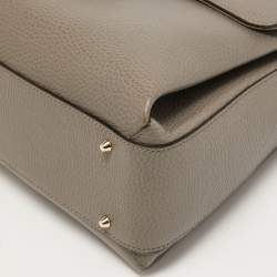 Gucci Grey Leather Medium Interlocking G Top Handle Bag