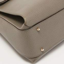 Gucci Grey Leather Medium Interlocking G Top Handle Bag