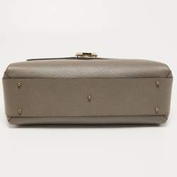 Gucci Grey Leather Medium Interlocking G Top Handle Bag