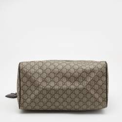 Pre Owned Gucci Beige/Ebony GG Supreme Canvas Medium Tattoo Heart Joy Boston Bag