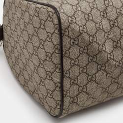 Pre Owned Gucci Beige/Ebony GG Supreme Canvas Medium Tattoo Heart Joy Boston Bag