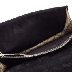 Gucci Black/Beige GG Supreme Canvas and Suede Medium Dionysus Shoulder Bag