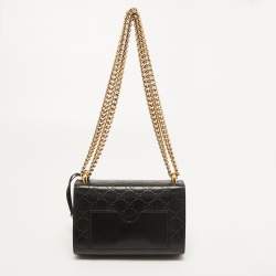 Pre Owned Gucci Black Guccissima Leather Small Padlock Shoulder Bag