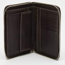 Gucci Beige/Brown GG Canvas and Leather Zip Around Wallet 