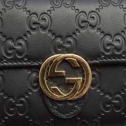 Gucci Black Guccissima Leather GG Icon Continental Wallet