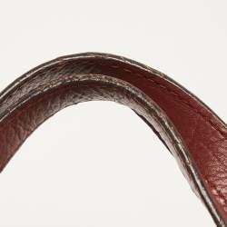 Pre Owned Gucci Red/Beige GG Canvas and Leather Medium Supreme Web Dressage Tote