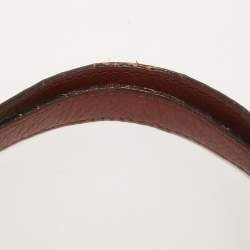 Pre Owned Gucci Red/Beige GG Canvas and Leather Medium Supreme Web Dressage Tote