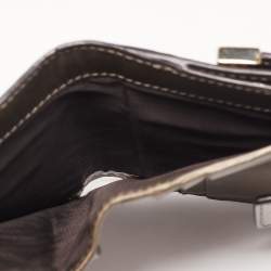 Gucci Light Brown Microguccissima Patent Leather Metal Bar French Wallet