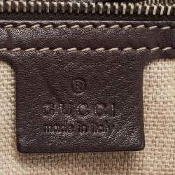Pre Owned Gucci Brown/Beige GG Canvas Medium Icon Bit Hobo