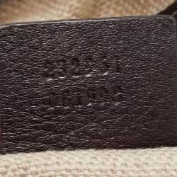 Pre Owned Gucci Brown/Beige GG Canvas Medium Icon Bit Hobo