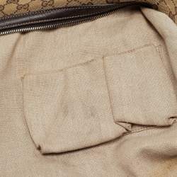 Pre Owned Gucci Brown/Beige GG Canvas Medium Icon Bit Hobo