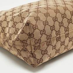 Pre Owned Gucci Brown/Beige GG Canvas Medium Icon Bit Hobo