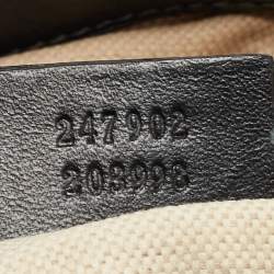 Pre Owned Gucci Black/Beige Diamond Canvas and Leather Medium Sukey Tote