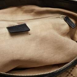 Pre Owned Gucci Black/Beige Diamond Canvas and Leather Medium Sukey Tote