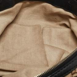 Pre Owned Gucci Black/Beige Diamond Canvas and Leather Medium Sukey Tote