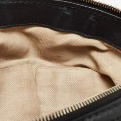 Pre Owned Gucci Black/Beige Diamond Canvas and Leather Medium Sukey Tote