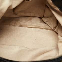 Pre Owned Gucci Black/Beige Diamond Canvas and Leather Medium Sukey Tote